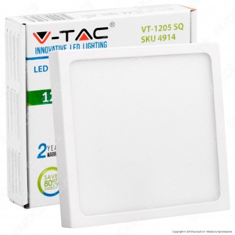 V-Tac VT-1205 SQ Pannello LED Quadrato 12W - SKU 4913 / 4914