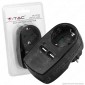 Immagine 1 - V-Tac VT-1044 Adattatore con 2 Porte USB con Spina e Pesa Schuko Colore Nero - SKU 8796