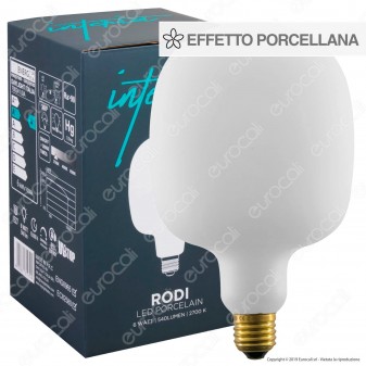 Daylight RODI Lampadina E27 Filamento LED 6W Tubolare Effetto Porcellana Dimmerabile CRI≥90 - mod. 700241.0IA