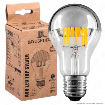 Daylight Lampadina E27 Filamenti LED 7W Bulb A60 con Calotta Cromata Dimmerabile - mod. 700200.0DA