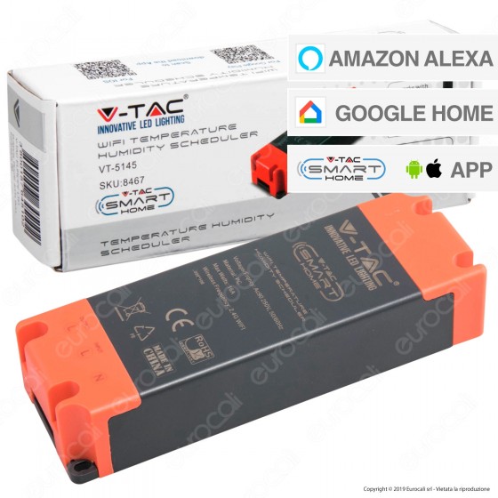 V-Tac Smart VT-5145 Centralina per Controllo Temperatura e Umidità - SKU 8467 V-Tac Smart VT-5145 Centralina per Controllo Temperatura e Umidità - SKU 8467