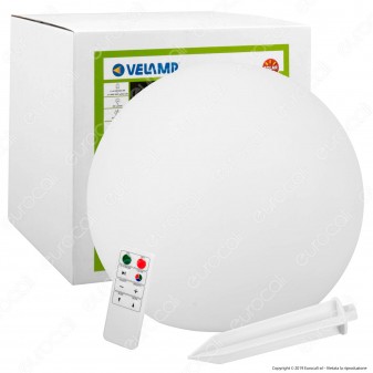 Velamp Solar Nova Sfera con Luce LED RGB+W Pannello Solare e Telecomando - mod. SL528