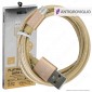 Immagine 1 - V-Tac VT-5331 Platinum Series USB Data Cable Micro USB Cavo in Corda Colore Oro 1m - SKU 8490