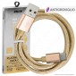 Immagine 1 - V-Tac VT-5334 Platinum Series USB Data Cable Type-C Cavo in Corda Colore Oro 1m - SKU 8493