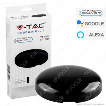 V-Tac Smart VT-5151 Universal IR Remote Compatibile con Amazon Alexa e Google Home- SKU 8651