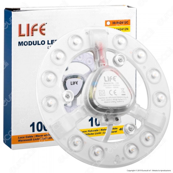 Life Modulo LED Circolina con Magnete Ø141mm 12W per Plafoniere - mod. 39.942412C / 39.942412N Life Modulo LED Circolina con Magnete Ø141mm 12W per Plafoniere - mod. 39.942412C / 39.942412N