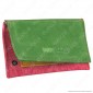 Immagine 1 - Il Morello Classic Portatabacco in Vera Pelle Jamaica Verde Gialla e Tessuto Jeans Rosso