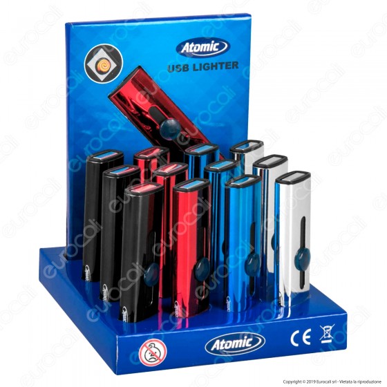 Atomic Accendino USB Ricaricabile Antivento Atomic Accendino USB Ricaricabile Antivento