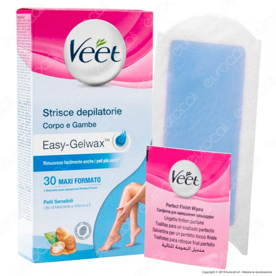 Veet Strisce Depilatorie Corpo Easy Gelwax Technology per Pelli Sensibili - Confezione 30pz Veet Strisce Depilatorie Corpo Easy Gelwax Technology per Pelli Sensibili - Confezione 30pz