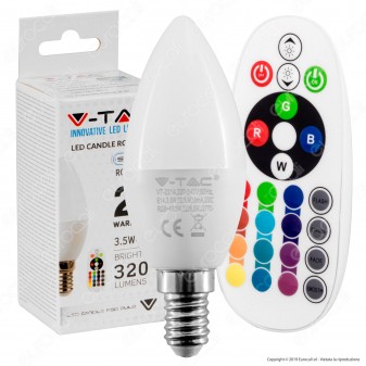 V-Tac VT-2214 Lampadina LED E14 3,5W Candela RGB+W