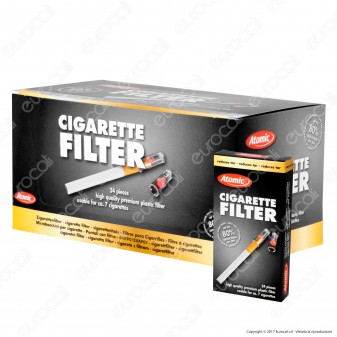 Atomic Filtri Eco Pack in Plastica Riutilizzabili per Sigarette - Box da 24 Scatoline