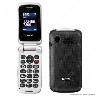 Switel M230 Mobile Telefono Cellulare per Portatori di Apparecchi Acustici Colore Nero / Argento