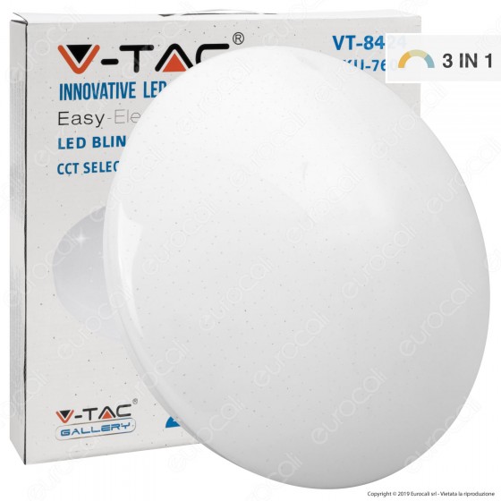 V-Tac VT-8424 Plafoniera LED 24W Changing Color 3in1 Forma Circolare Effetto Cielo Stellato - SKU 7606 V-Tac VT-8424 Plafoniera LED 24W Changing Color 3in1 Forma Circolare Effetto Cielo Stellato - SKU 7606
