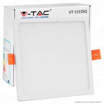 V-Tac VT-1515 SQ Pannello LED Quadrato 15W SMD da Incasso con Driver - SKU 4946 / 4947 / 4948