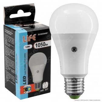 Life Lampadina LED E27 12W Bulb A65 con Sensore Crepuscolare - mod. 39.920364SC / 39.920364SF