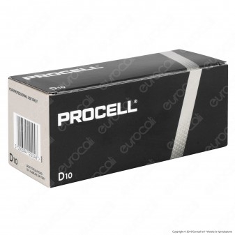 Procell Duracell Industrial Alcaline Torcia D - Box 10 Batterie