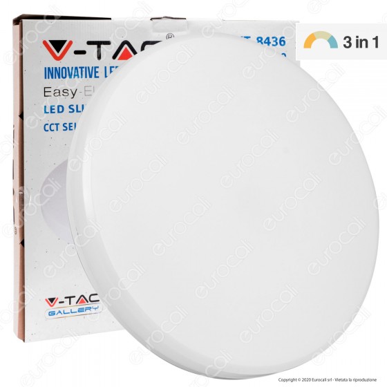V-Tac VT-8436 Plafoniera LED 36W Changing Color 3in1 Forma Circolare Copertura Opaca - SKU 7609 V-Tac VT-8436 Plafoniera LED 36W Changing Color 3in1 Forma Circolare Copertura Opaca - SKU 7609