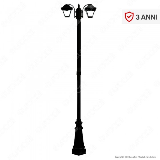 V-Tac VT-847 Lampione Portalampada Nero per 2 Lampadine E27 da V-Tac VT-847 Lampione Portalampada Nero per 2 Lampadine E27 da