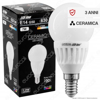 LED Line Lampadina LED E14 7W MiniGlobo P50 in Ceramica - mod. 470195 / 470201