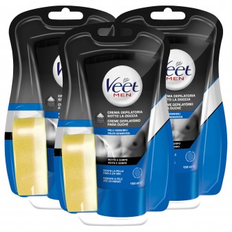 Kit Veet for Men Crema Depilatoria Sotto la Doccia Petto e Corpo