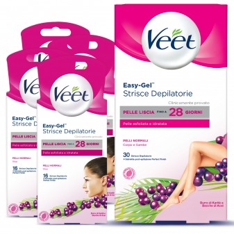 Kit Veet Easy Gel Strisce Depilatorie Viso e Corpo