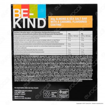 Be-Kind Snack con Caramello, Mandorle e Sale Marino - 1 Barretta da