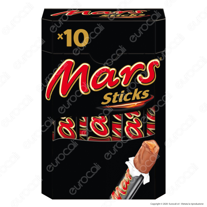 Mars Sticks Snack con Malto e Caramello Ricoperto di Cioccolata - Box Mars Sticks Snack con Malto e Caramello Ricoperto di Cioccolata - Box