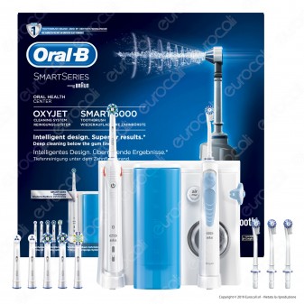 Oral-B Center Kit Spazzolino Elettrico Smart 5000 e Idropulsore Oxyjet