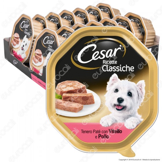 Cesar Ricette Classiche Cibo per Cani con Vitello e Pollo - 14 Cesar Ricette Classiche Cibo per Cani con Vitello e Pollo - 14