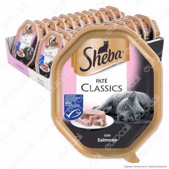Sheba Paté Classic Cibo per Gatti al Gusto Salmone - 22 Vaschette da