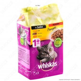 Whiskas Cibo per Gatti Pranzetti in Salsa Carni Bianche - 6 Bustine