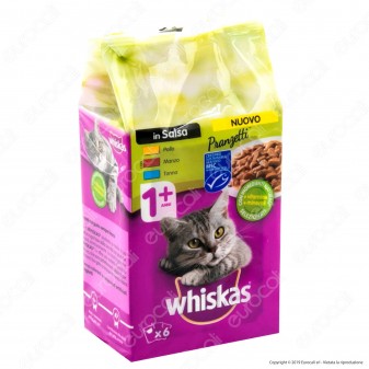 Whiskas Cibo per Gatti Pranzetti in Salsa Mari e Monti - 6 Bustine da