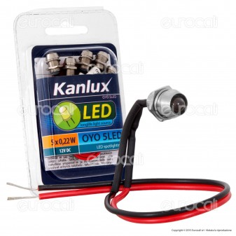 Kanlux OYO 5LED-CW Faretto Punto Luce LED da Incasso 0,22W - 5 Pezzi