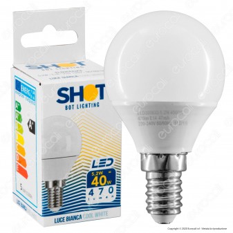 Bot Lighting Shot Lampadina LED E14 5,2W MiniGlobo P45 - mod. ELD3006X2 / ELD3006X3 / ELD3006X1