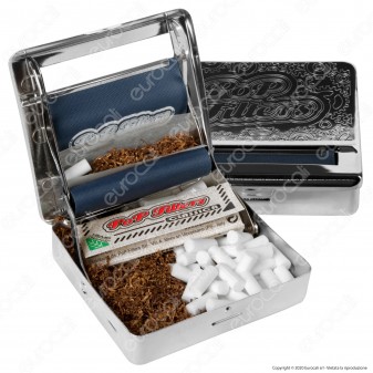 Pop Filters Macchinetta per Sigarette Rollatore Tabacchiera in Metallo per Cartine Corte