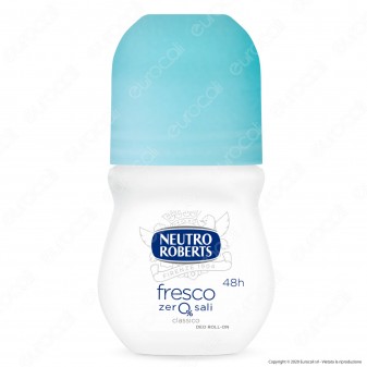 Neutro Roberts Deodorante Roll-On Fresco Blu Zero Sali - Flacone da