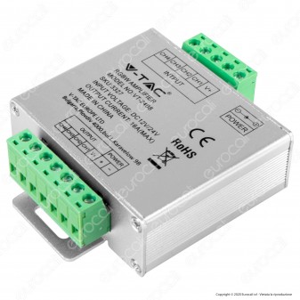 V-Tac  VT-2408 Amplificatore di Segnale Max 16A per Controller di Strisce LED RGB+W 12-24V - SKU 3327