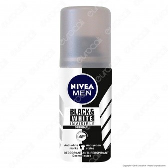 Nivea Men Deodorante Spray Black & White Invisible Anti Macchie - Formato Viaggio da 35ml