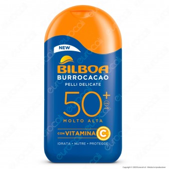 Bilboa Latte Solare Burrocacao Protezione Alta SPF50+ Pelli Delicate - Flacone da 50ml
