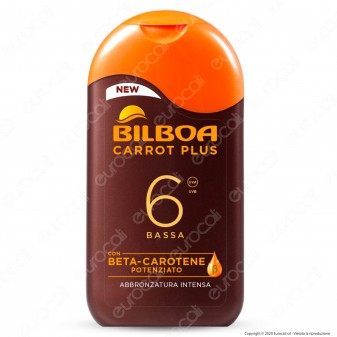 Bilboa Latte Solare Carrot Plus Protezione Bassa SPF6 - Flacone da 200ml
