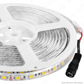 V-Tac Striscia LED 5050 Impermeabile Monocolore 60LED/metro - Bobina da 5 metri - SKU 2149 / 2150 / 2148