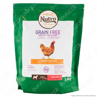 Nutro Grain Free con Pollo Fresco Cibo per Cani Adulti di Taglia Piccola - Busta da 1,4Kg