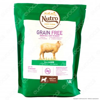 Nutro Grain Free con Agnello Cibo per Cani Adulti Taglia Medio Grande - Busta da 1,4Kg