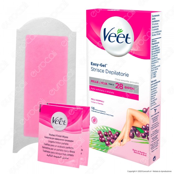 Veet Strisce Depilatorie Corpo Easy Gelwax Technology per Pelli Normali - Confezione 16pz Veet Strisce Depilatorie Corpo Easy Gelwax Technology per Pelli Normali - Confezione 16pz