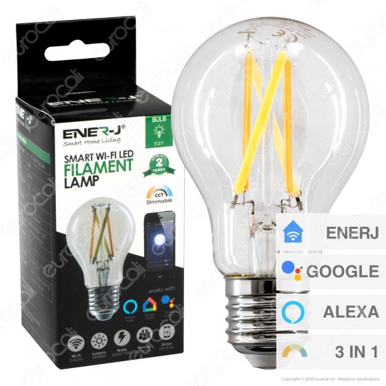 Ener-J Lampadina LED Smart Wi-Fi Filament E27 8,5W Dimmerabile - Bulb Ener-J Lampadina LED Smart Wi-Fi Filament E27 8,5W Dimmerabile - Bulb