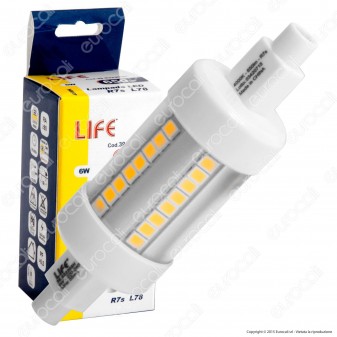 Life Lampadina LED R7s L78 6W Bulb Tubolare