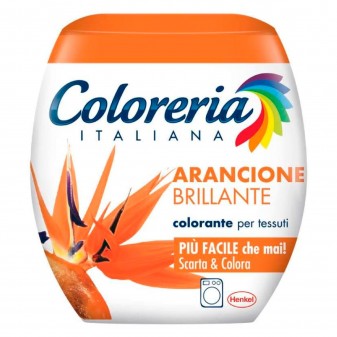 Grey Coloreria Italiana Colorante per Tessuti per Lavatrice Colore Arancione Brillante  - Confezione Monodose
