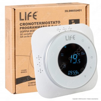 Life Cronotermostato Programmabile 5+1+1 Wireless con Display Digitale Retroilluminato - mod. 39.9WI50401