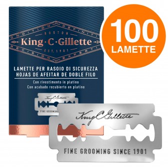 King C Gillette 100 Lame di  Ricambio per Rasoio di Sicurezza