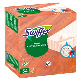 Swiffer Dry Parquet Panni Catturapolvere per Superfici in Legno  - Confezione da 34 Panni